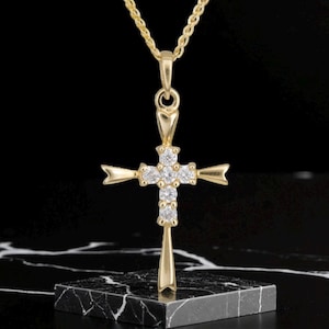 Unique gold cross Greek baptism martyrika Baby martirika Girl christening gift Unique engagement crosses Goddaughter present from godmother