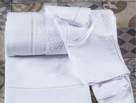Blue Lathopana set, Orthodox Baptism Lathopana set,Greek Baptism Ladopana set,Oil Sheet and Towels set for Greek Baptism