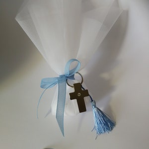Kreuz Bevorzugungen Schlüsselband griechische Taufe Kreuz Konfetti Gäste Geschenk Religiöse Mädchen Taufe Junge Taufe Einzigartige Taufgeschenke