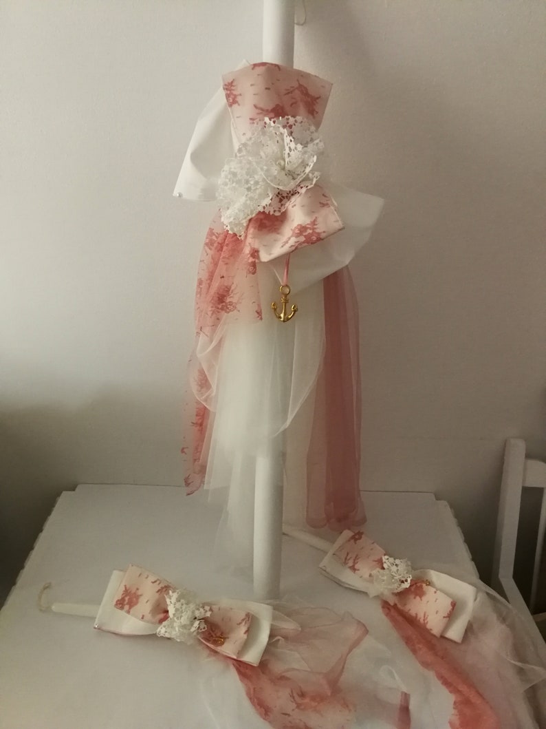 Greek baptism candles Lace candle Vintage style candles Etsy