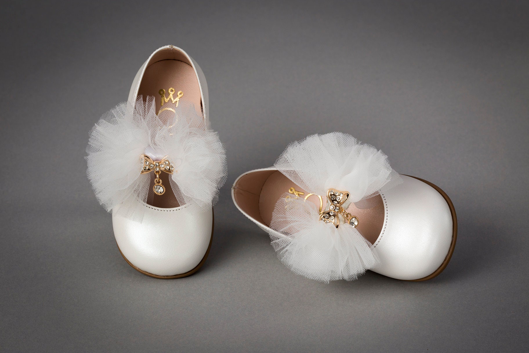 Sparkle Bow Baby Girl Shoes Leather White Baptism Shoes - Etsy Sweden