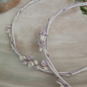 Stefana wedding crowns Greek stefana orthodox Wedding crowns stephana handmade crowns Floral purple stefana wedding ceremony Bridal crowns