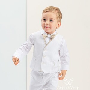 Leonard Couture Outfit Baby Boy Greek Suit White Beige - Etsy