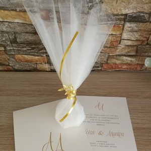 Corsetteria Rami d'ulivo Bomboniere Souvenir di nozze Bomboniere greche koufeta doppio tulle Eleganti regali per gli ospiti