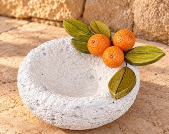 Oranges bowl Ceramic & Pumice Handmade ornament 2027 Gouri New Year Good luck gift New home decoration Corporate presents