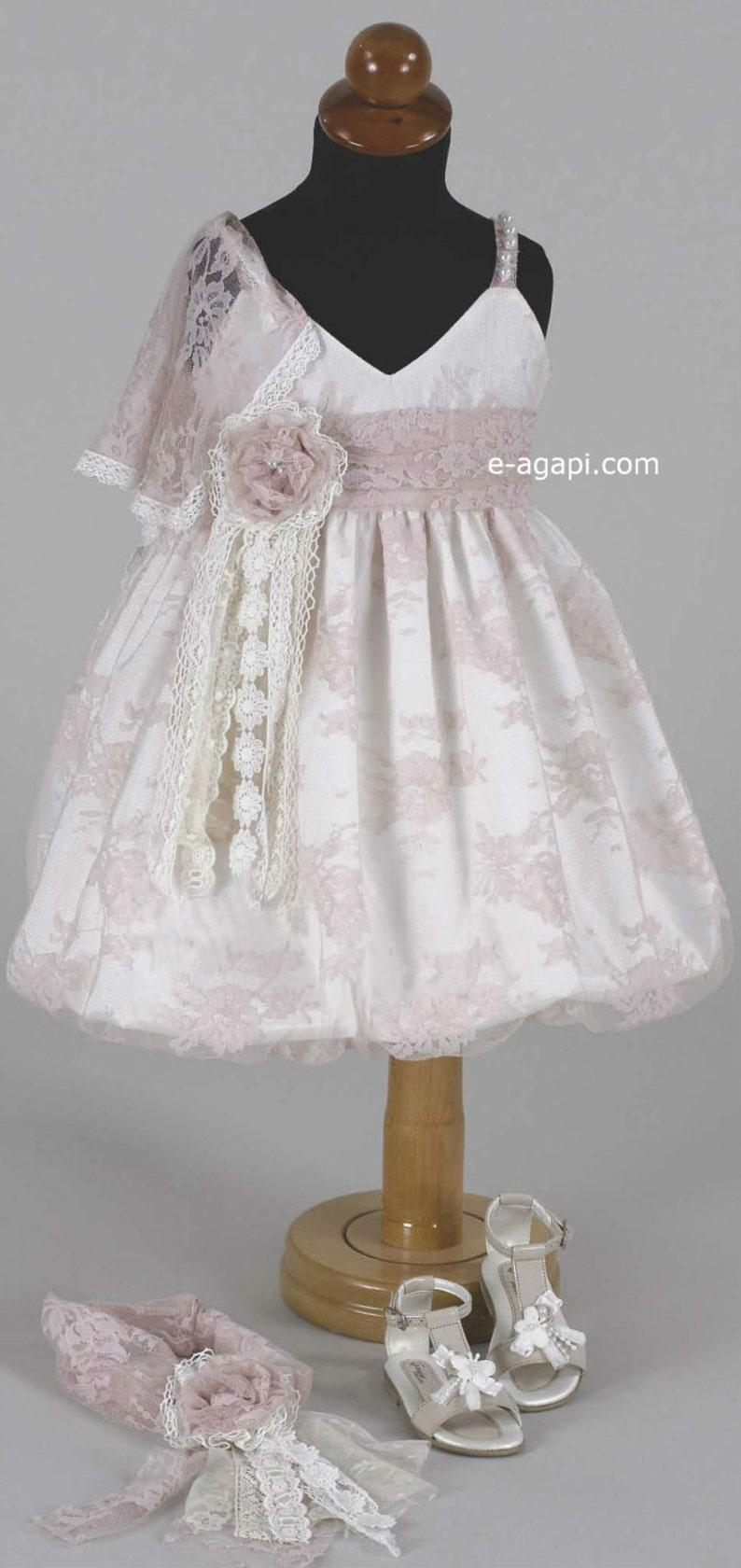 Baby Girl Baptism Dress SET Romantic Christening Greek Etsy