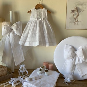 Lace complete baptism set Dress Keepsake box Candle Towel set Bottle Soap Traditional church ceremony Baby girl handmade christening gift