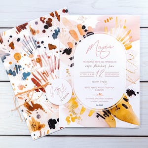 FÍSICO Resumo Convites de batismo em envelope Convites para convidados de festa Papelaria exclusiva para batizado Cartão de convite para bebê menina