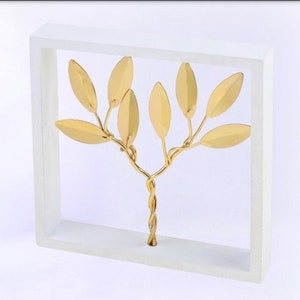 Frame gold Olive tree favors Wedding ornament souvenirs Greek bomboniere koufeta confetti in tulle Baptism guest gifts