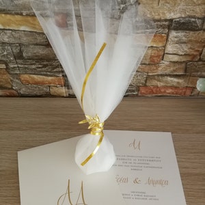 Olive branch favors Wedding souvenirs Greek bomboniere koufeta double tulle Elegant guest gifts