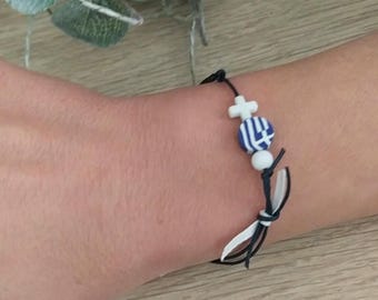 Greek flag bracelet souvenirs Greek baptism martyrika Christening martirika Guests favors baby boy girl party Unique handmade giveaway