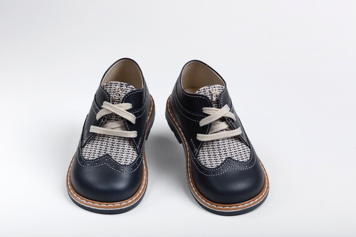 Oxford Baby Boy Shoes White Blue Leather Wingtips Baby Boy - Etsy