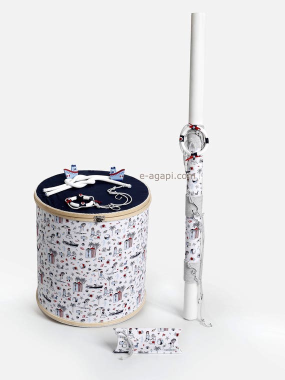 baptism candle set for baby boy