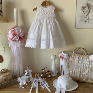 Sommer komplett Taufe Set Kleid Erinnerung Tasche Kerze Handtuch-Set Flasche Seife Traditionelle kirchliche Zeremonie Baby Mädchen handgefertigt Taufgeschenk