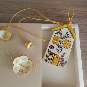 Bomboniere in ceramica greca con fiori selvatici, decorazioni per la casa, souvenir per il battesimo, bomboniere per matrimonio, koufeta, regali per gli ospiti, omaggio per il battesimo di una bambina.