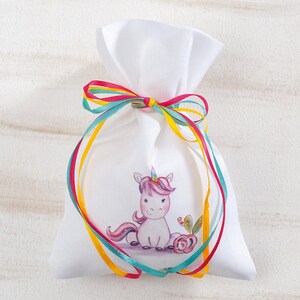 Unicorn favors Baptism guests souvenirs pouch bautizo recuerdos para bautizo Christening gifts for guests Baby shower giveaway Cute animals