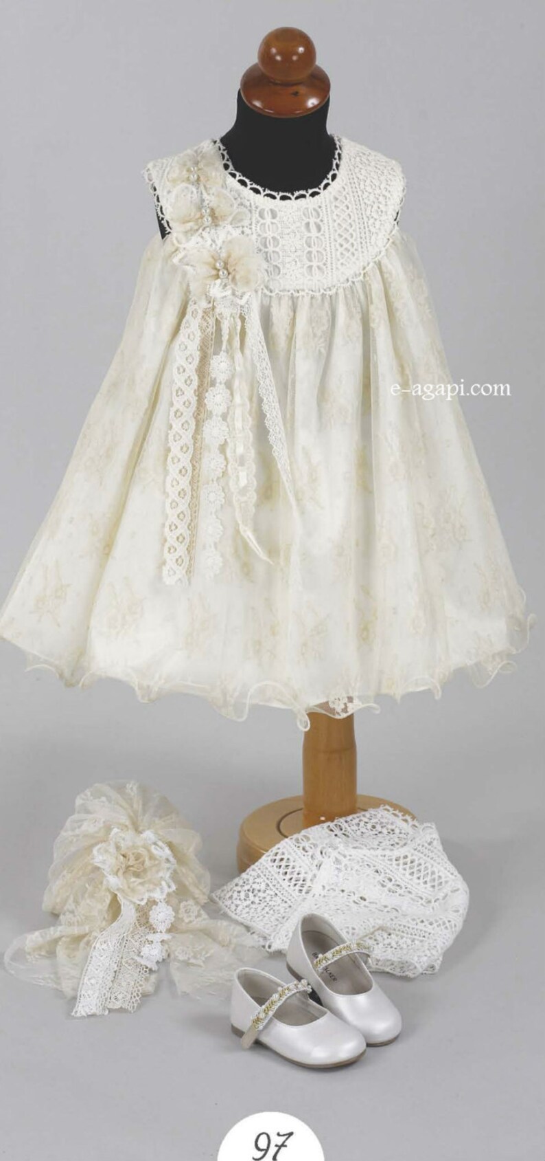 Baby Girl Christening Dress SET Girl Ivory Vintage Dress Lace Etsy