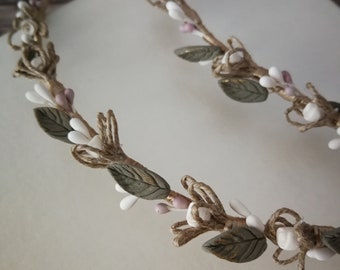 Rustic stefana wedding crowns Greek stefana orthodox wedding crown Olive stepana handmade crowns stephana wedding Bridal crown burlap pearls