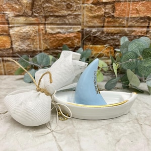 Name anchor Sail boat favors Baptism bomboniere pottery Greek souvenirs with koufeta Guests gifts giveaway Unique style