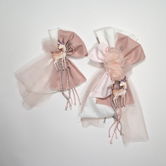 Velas y lazos para bolsos de CIERVO Decoración de bautismo griego Regalos  de bautizo de niña ahijada Ceremonia de la iglesia ortodoxa Accesorios