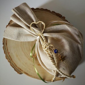 Evil Eye Schlüsselanhänger Gastgeschenke Martyrika Mati Koufeta griechischen Taufe Beutel Baby-Jungen Taufe Ideen Herz bombonieres einzigartige Babyparty