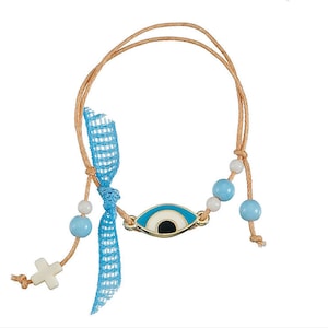 40 Baptism favors Guests favors bracelets Evil eye martyrika Handmade martirika Greek baptism boy Christening favors Girl party souvenirs