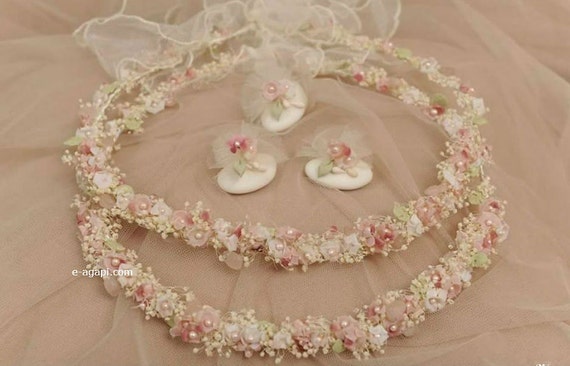 Vintage wedding crowns greek stefana orthodox wedding crowns stephana handmade crowns greek wedding crowns bridal crowns dragees koufeta