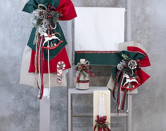 Christmas rocking horse Greek baptism set Baby boy christening Candle Towel set Oil set Handmade unique gifts Orthodox baptism