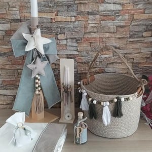 Personalisierte STAR komplette Taufe Set Gepäck oder Korb Kerze Handtuch Set Flasche Seife Traditionelle Zeremonie Baby Jungen kyrillische Taufe