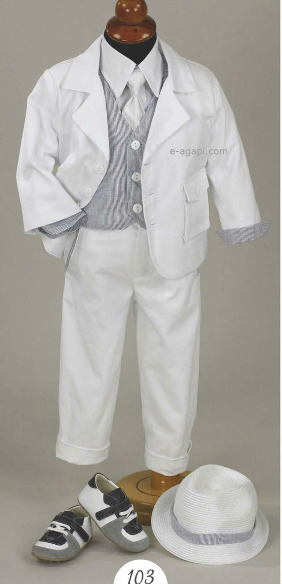 white baptism suit for boy