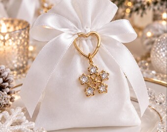 Crystal Snowflake Keychain Favors : Baptism Wedding Bomboniere Winter events