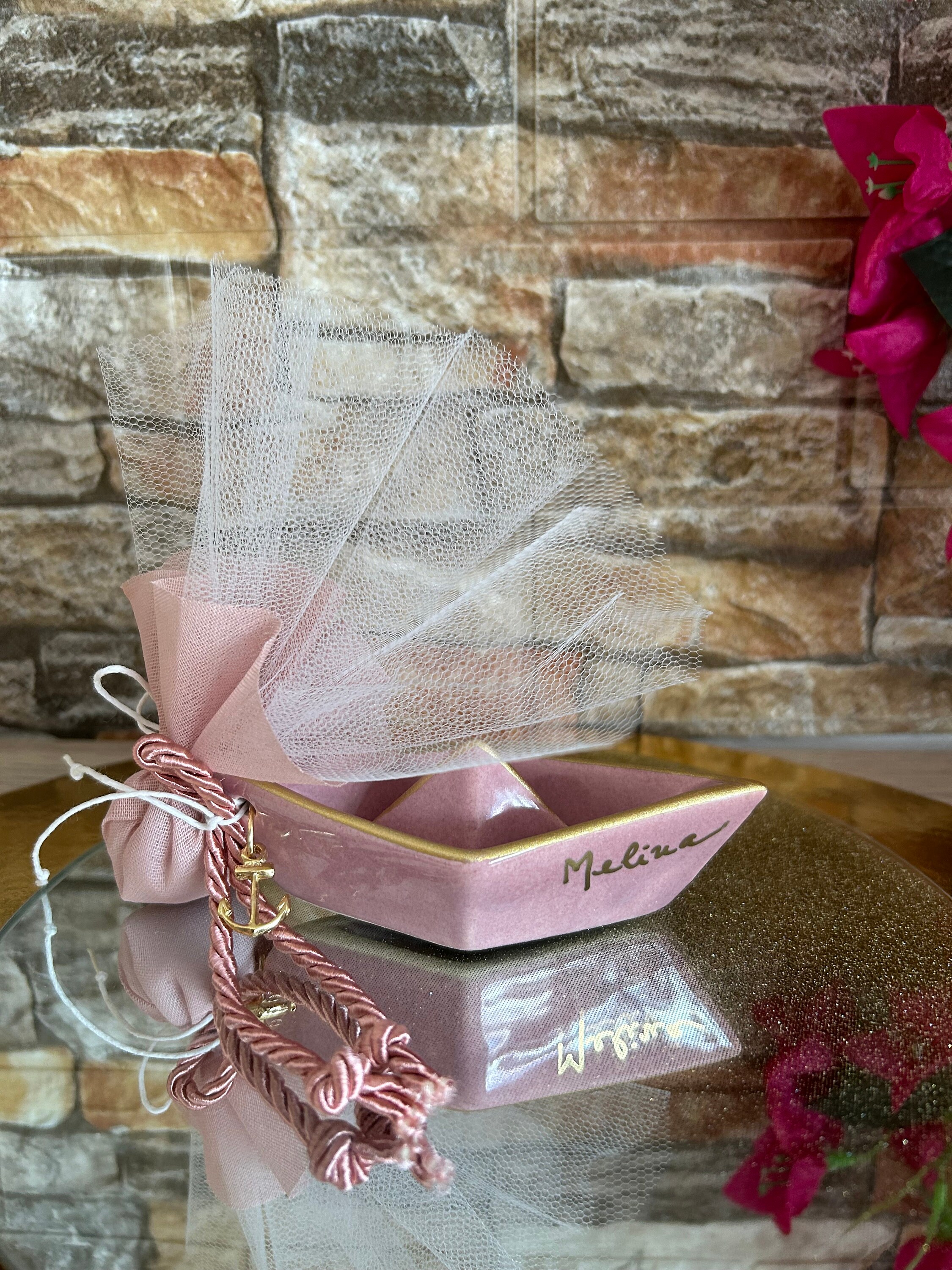 Navy boat baptism favors custom Koufeta christening greek bombonieres for boys and girls Baby shower ideas guest's marine souvenirs