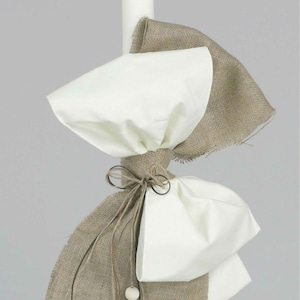 Lambada Rustic Greek baptism candles - Orthodox christening candles - Burlap baptism candles - Baby rustic baptism candle Handmade candles