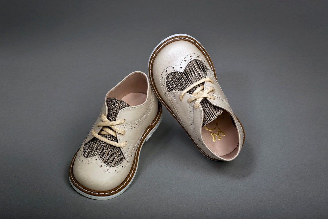 Oxford baby boy shoes White Blue leather wingtips Baby boy | Etsy