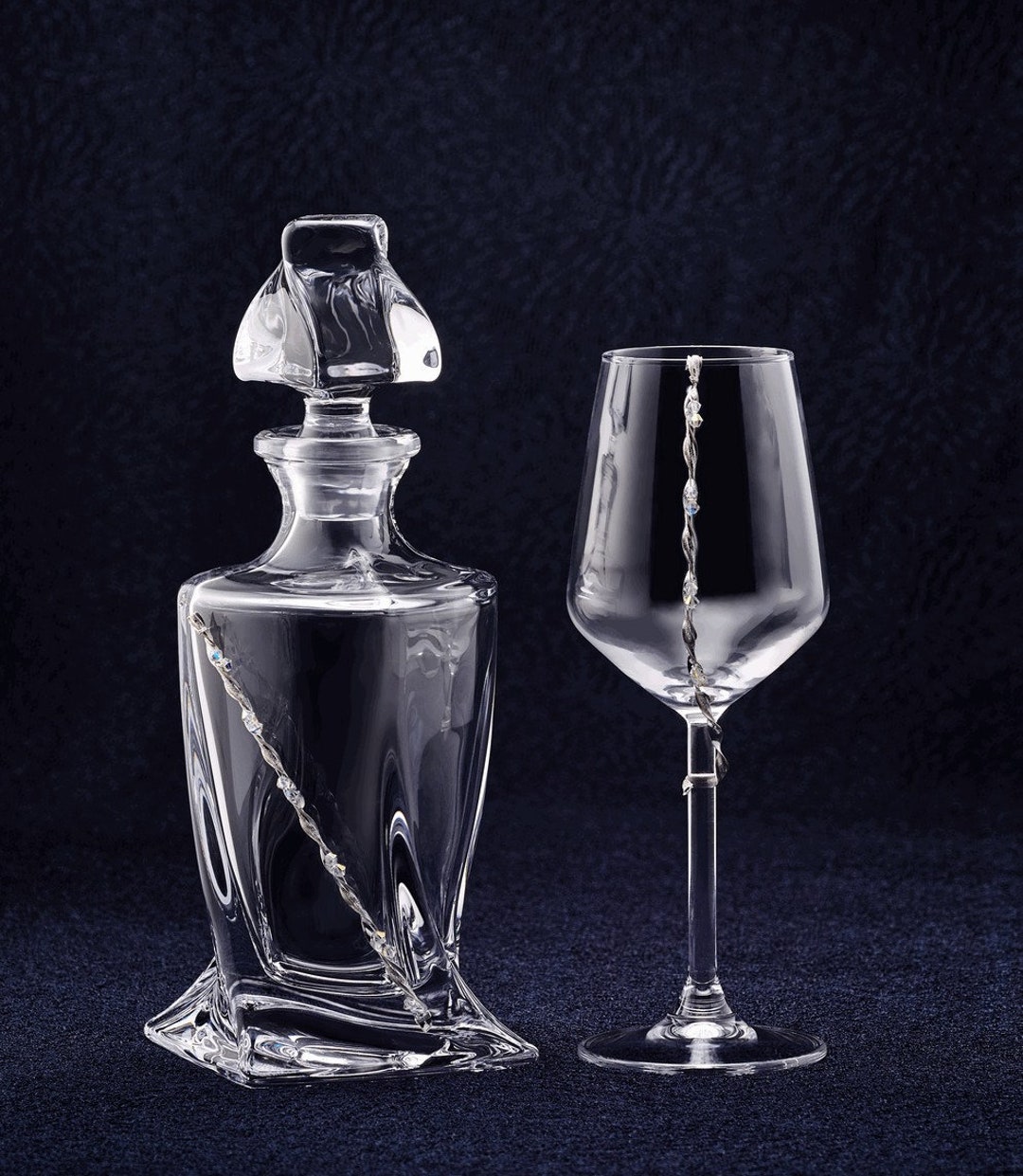 Silver 925 Crystal Wine Wedding Swarovski Set Decanter Glass Stainless  Steel Tray Stefana Greek Orthodox Bridal Gifts Luxury Marriage - Etsy