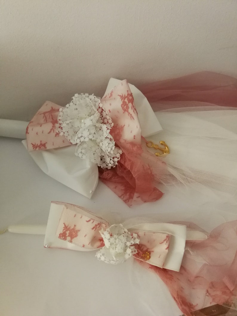 Greek baptism candles Lace candle Vintage style candles Etsy