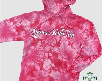 Sorority Pink Tie Dye Hooded Sweatshirt - Double Take