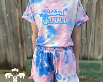 Sorority Cotton Candy Tie Dye Loungewear Set - Groovadelic