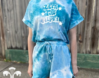 Sorority Teal Tie Dye Loungewear Set - Groovadelic