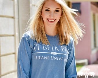 Sorority/School/Team Comfort Colors Long Sleeve T-Shirt Preppy Bar Design