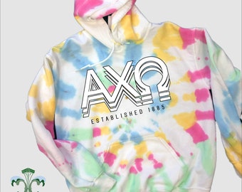 Sorority Pastel Swirl Tie Dye Hooded Sweatshirt - High Impact