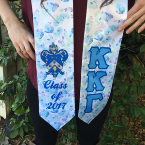 Sorority Class of 2023 Floral Satin Graduation Stole