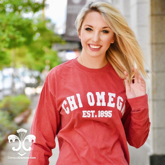 Sorority/school/team Varsity Comfort Colors Long Sleeve - Etsy