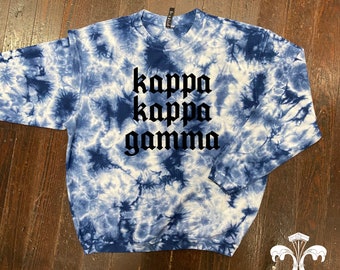 Sorority/School/Team Tie Dye Corded Crewneck Sweatshirt