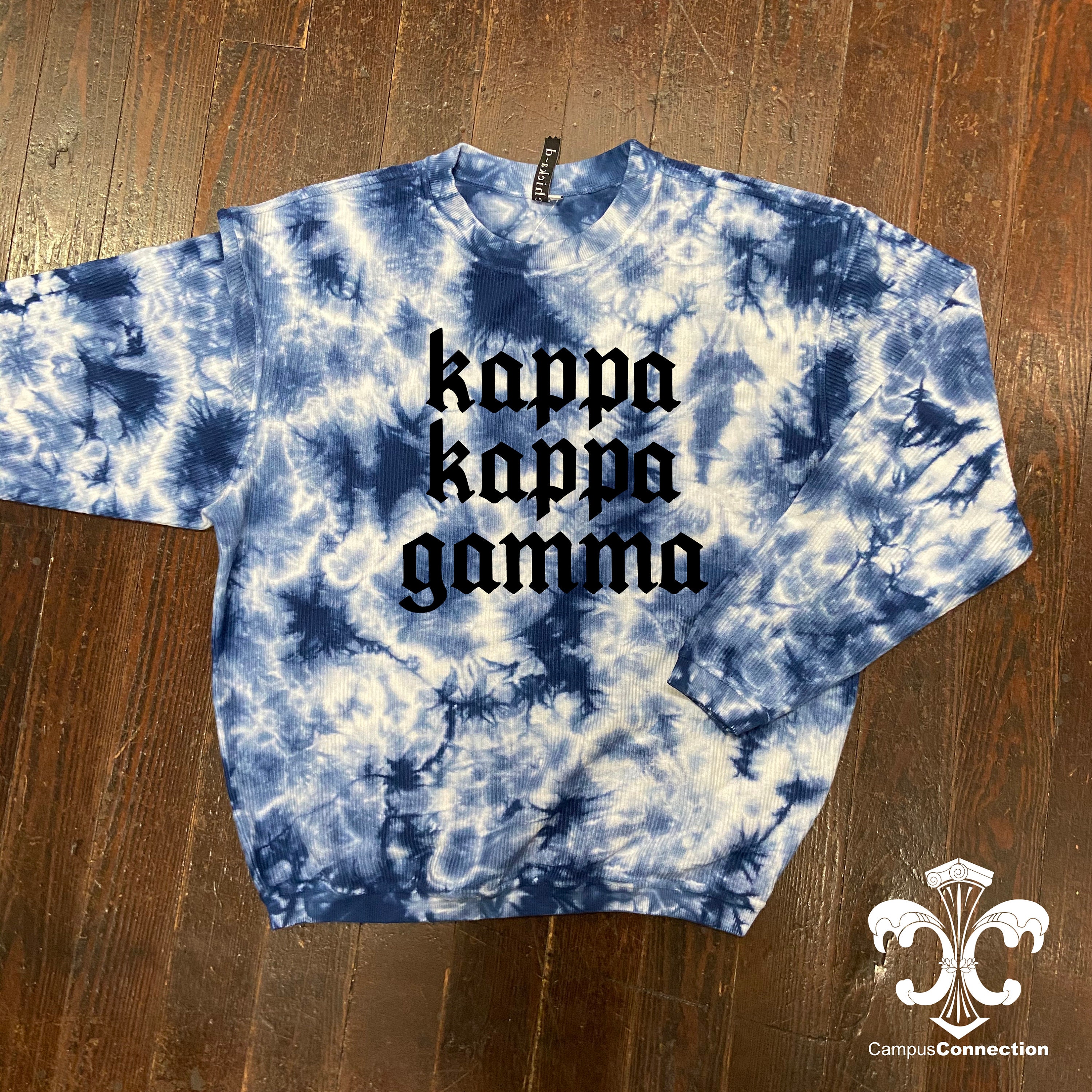Sorority/school/team Tie Dye Corded Crewneck Sweatshirt - Etsy