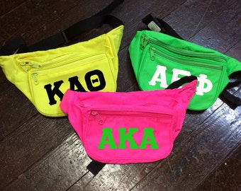 Sorority Neon Fanny Pack with Greek Letters