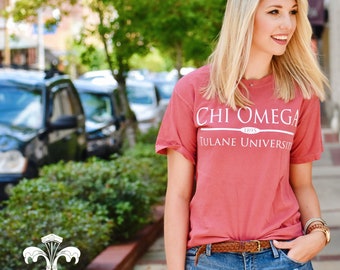 Sorority/School/Team Comfort Colors Short Sleeve T-Shirt Preppy Bar Design