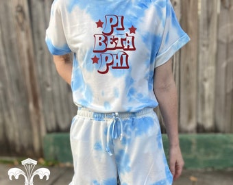 Sorority Light Blue Tie Dye Loungewear Set - Groovadelic