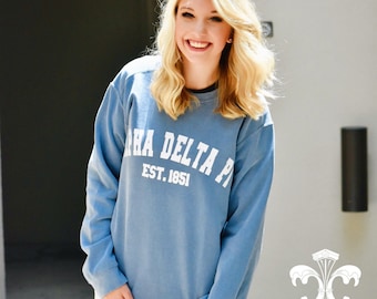 Sorority/School/Team Comfort Colors Crewneck Varsity Sweatshirt