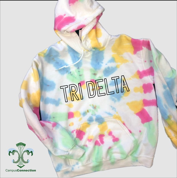 Sorority Pastel Swirl Tie Dye Hooded Sweatshirt Edged Out